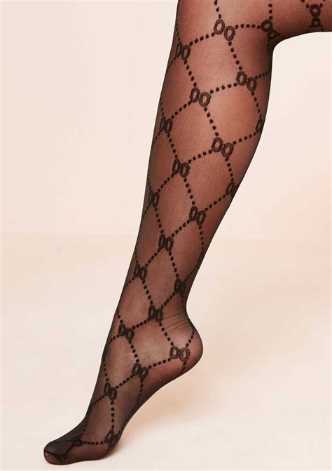 Missyempire patterned tights in black 